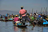 Inle Lake Myanmar. The market of the village of Nampan on the eastern lakeshore. 